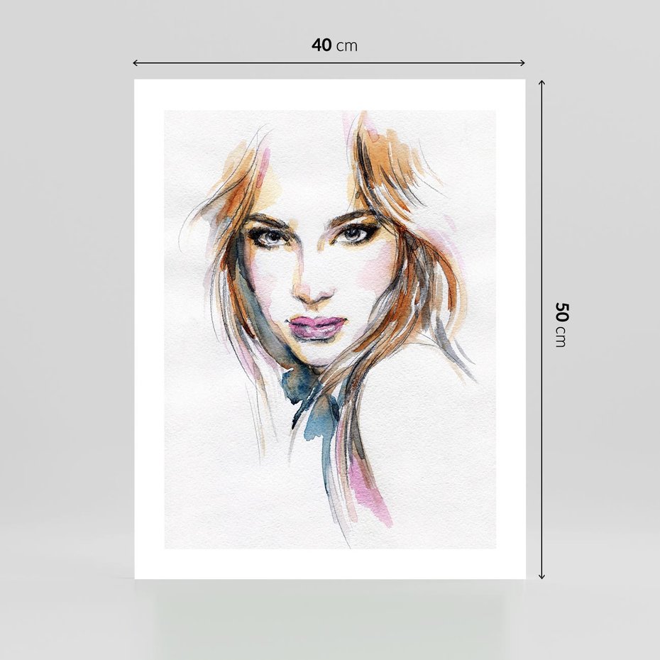 Plakat bez ramy 40x50 - Abstrakcyjny portret kobiecy - grafika, kobieta