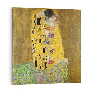 Obraz na płótnie 50x50 - "Pocałunek" (1907–1908) Gustav Klimt - Reprodukcja - reprodukcja, obraz na płótnie
