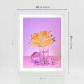 Plakat w ramie 40x50 - Minimalizm i Urok Natury - liście, pastele - rama biała