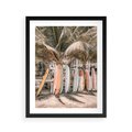 Plakat w ramie 40x50 - Surfingowy Raj - deski surfingowe, na plaży - rama czarna