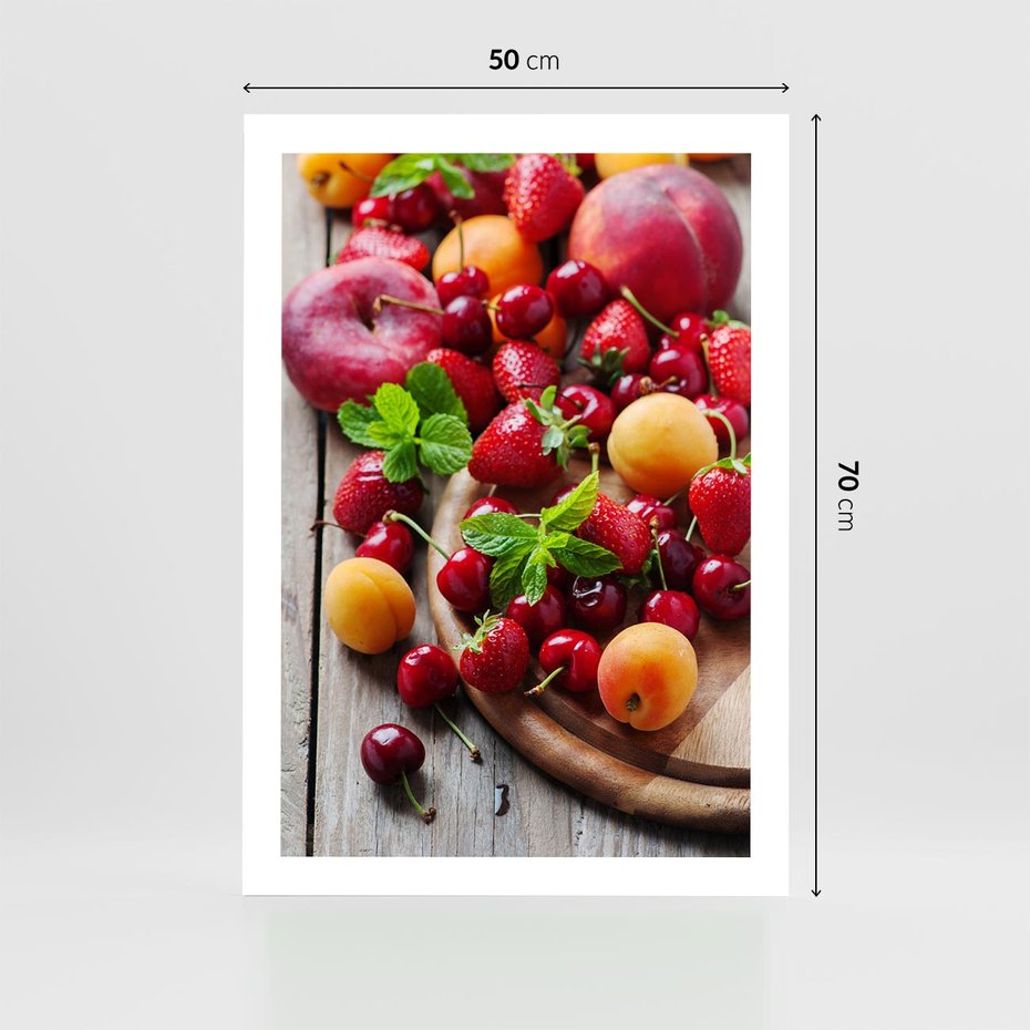 Plakat bez ramy 50x70 - Owoce w restauracji artystycznie - owoce, restauracja
