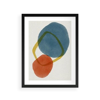 Plakat w ramie 30x40 - Modernistyczna Abstrakcja: Kolorowe Plamy - abstrakcja, modern - rama czarna