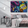 Obraz na płótnie 120x80 - Świat minionków w graffiti - minionek, graffiti