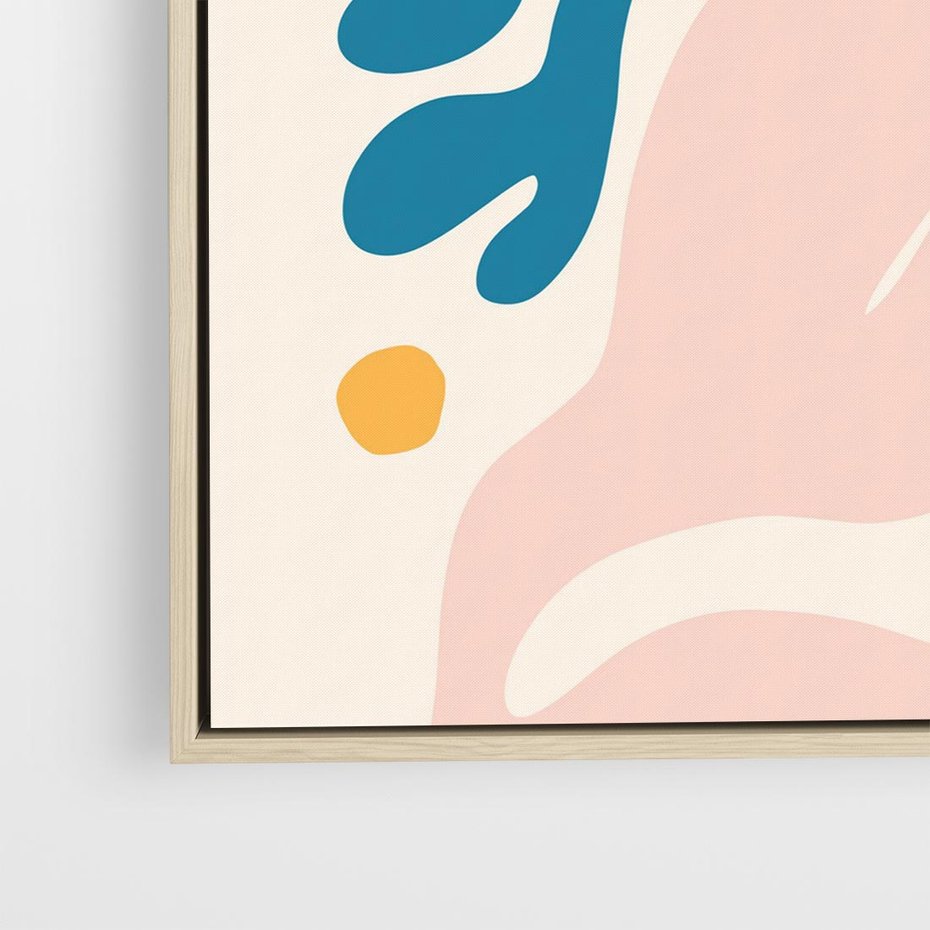 Obraz w ramie 50x50 - Granice Inspiracji - abstrakcyjne dziwne formy, nowoczesny plakat - rama drewno