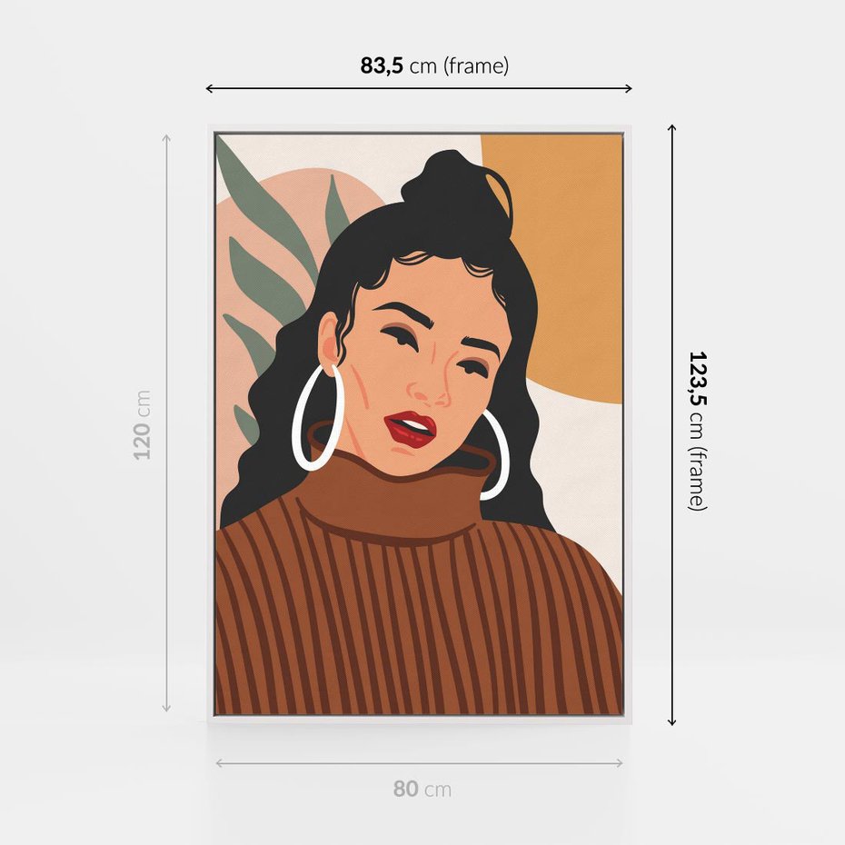 Obraz w ramie 80x120 - Kobiece Wibracje - nowoczesny plakat, styl retro - rama biała