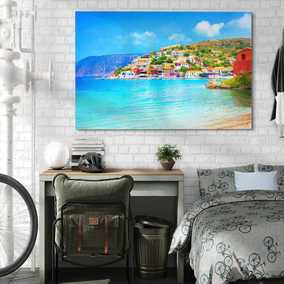Obraz na płótnie 120x80 - Urok greckich wysp nad morzem - Grecja, morze