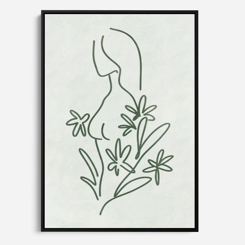 Obraz w ramie 50x70 - Odbicia Zielonego Raju - zielony odcień, abstrakcja - rama czarna