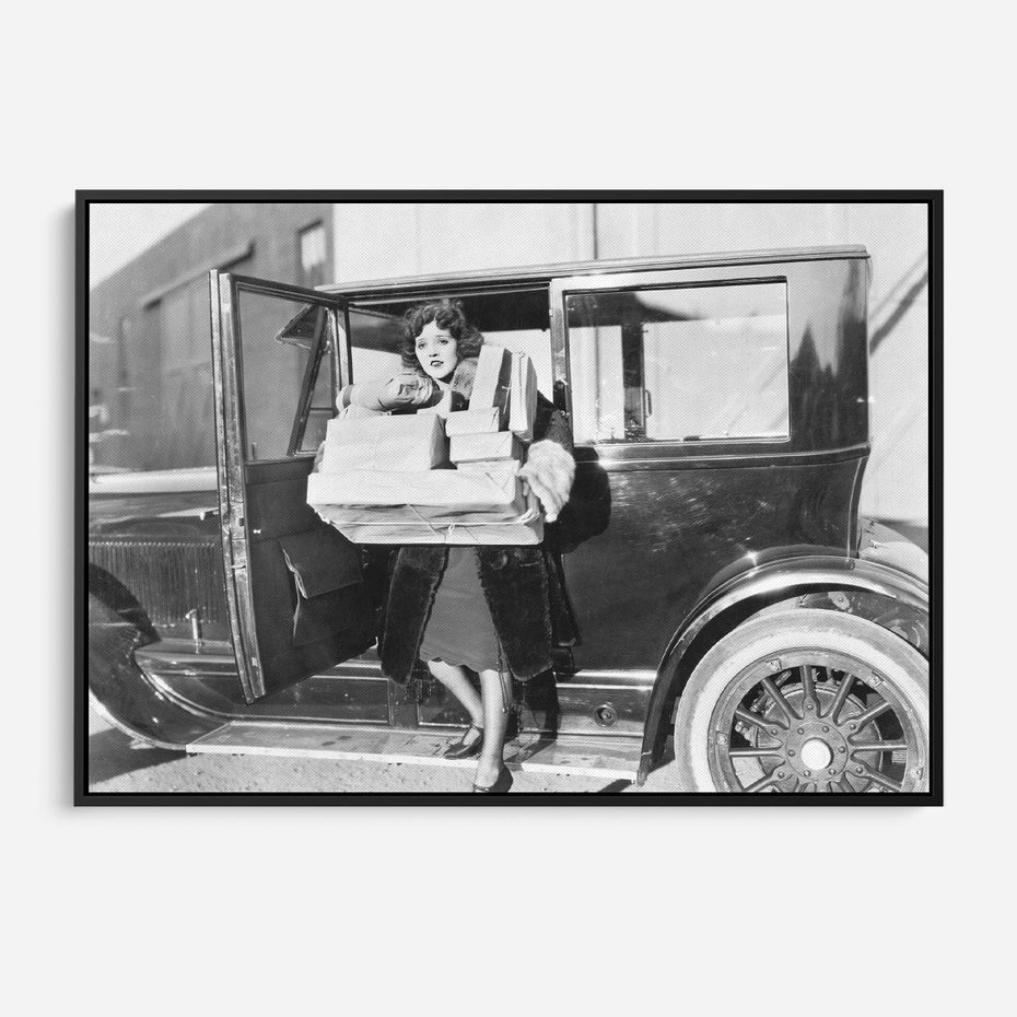 Obraz w ramie 100x70 - Nostalgiczna Podróż - fotografia vintage, lata 30 - rama czarna