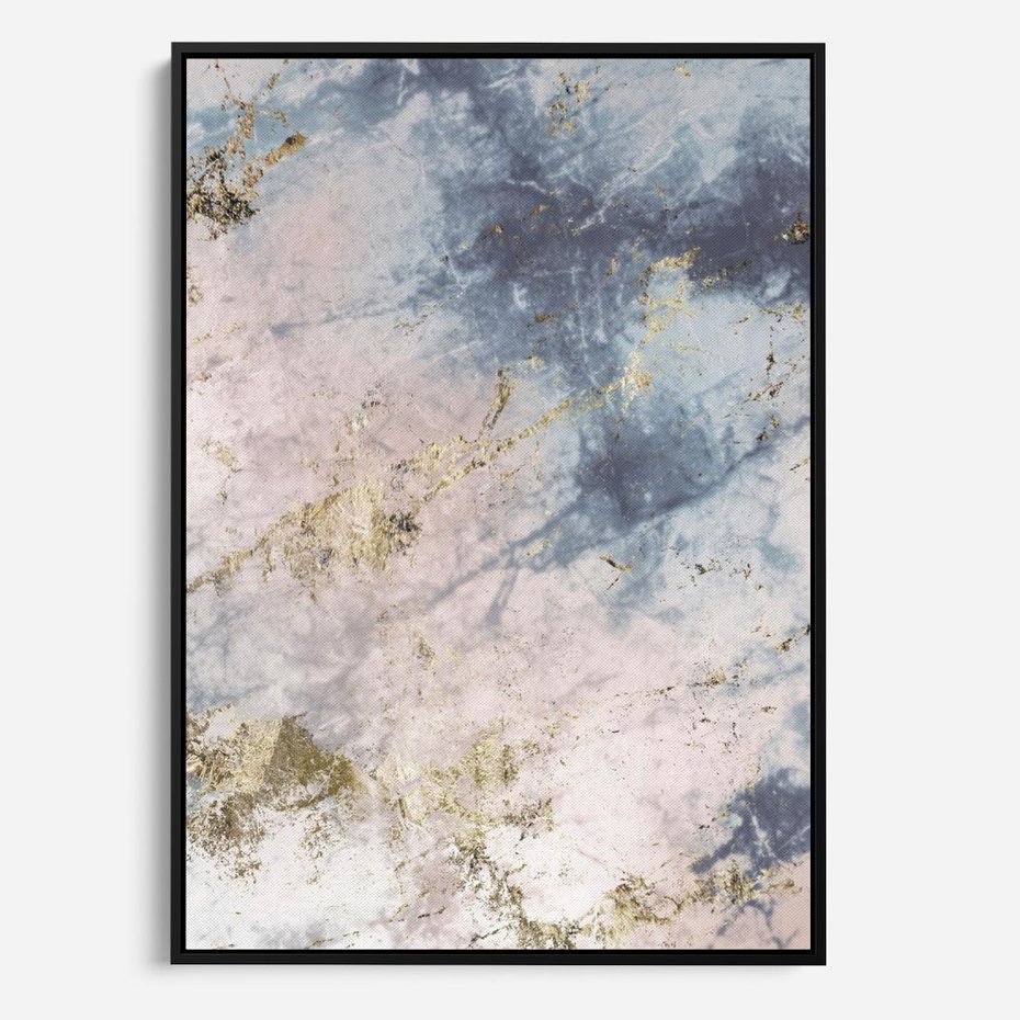 Obraz w ramie 70x100 - Luksusowa Dekoracja - marmur, złoto - rama czarna