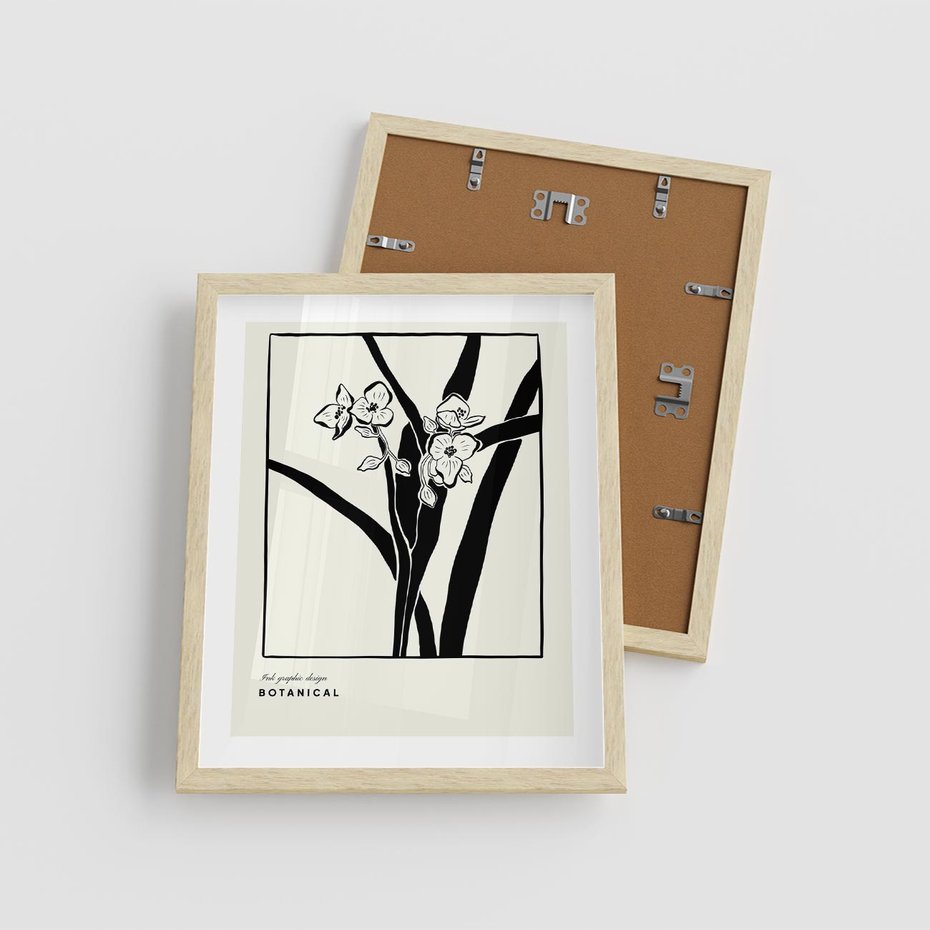 Plakat w ramie 40x50 - Symfonia kwiatowej ekspresji - kwiat, grafika - rama drewno