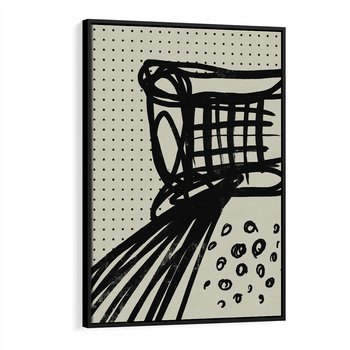 Obraz w ramie 70x100 - Złudne Kontemplacje - abstrakcyjna mroczna kompozycja, nieregularne - rama czarna