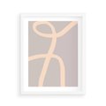 Plakat w ramie 40x50 - Beżowe Boho Zaplątanie - minimalistyczny obraz, nowoczesny - rama biała