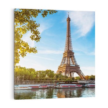 Obraz na płótnie 70x70 - Romantyczny Paryż pod Wieżą Eiffla - Paryż, Wieża