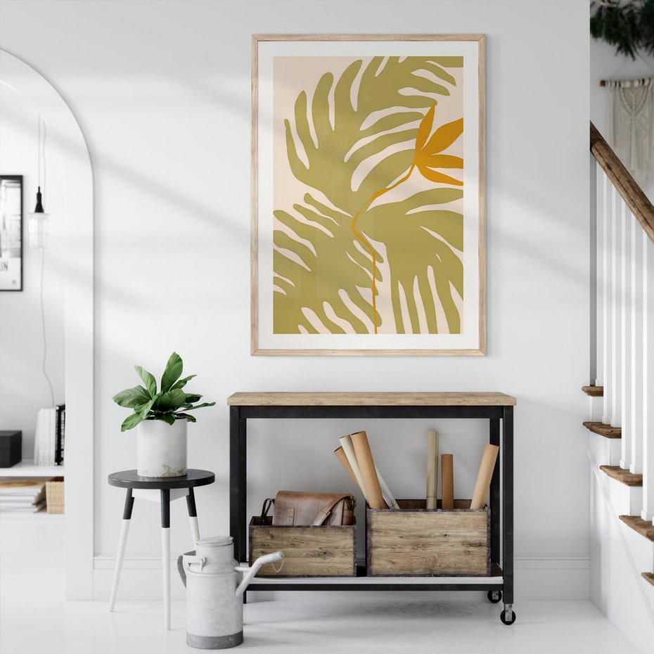 Plakat w ramie 30x40 - Konturem Zmiękczane - minimalistyczny obraz, nowoczesny - rama drewno