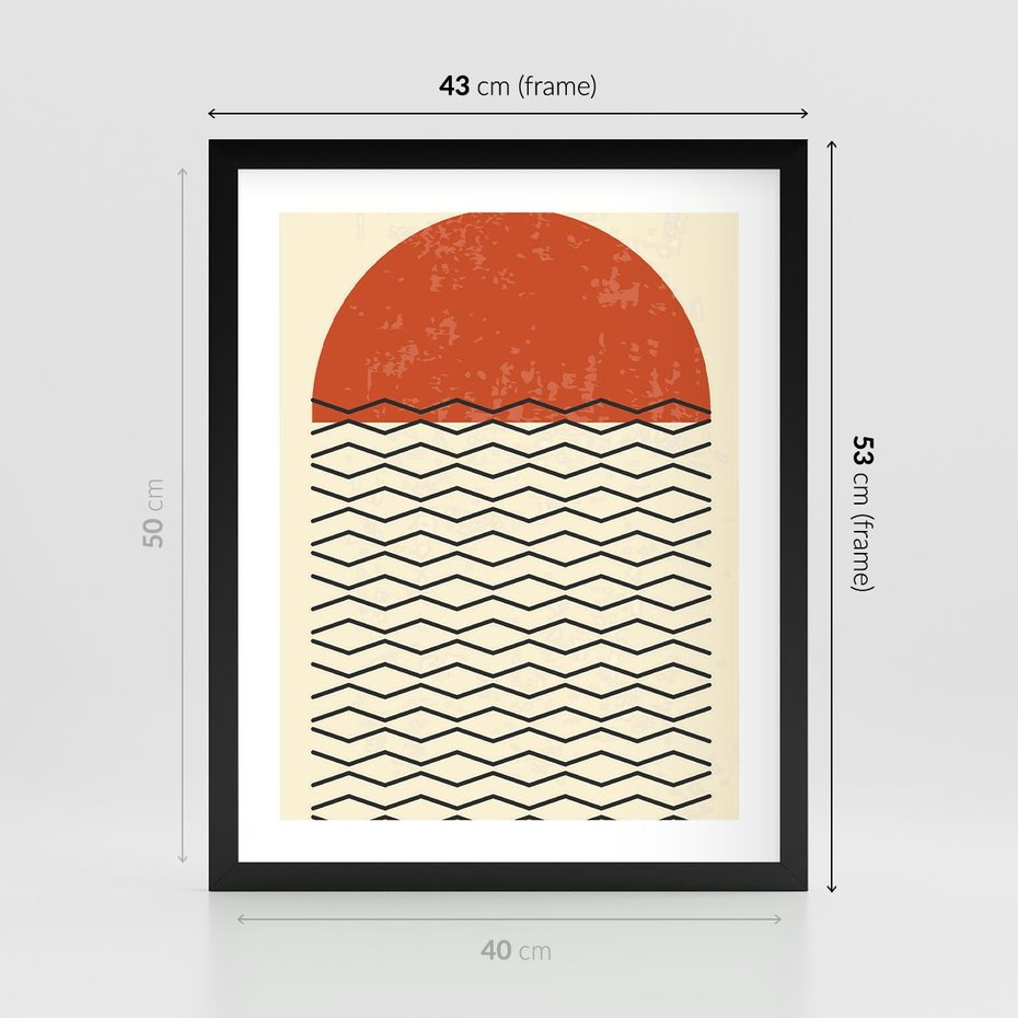 Plakat w ramie 40x50 - Abstrakcyjne Wzory na Plakacie - geometryczna sztuka, nowoczesny plakat - rama czarna