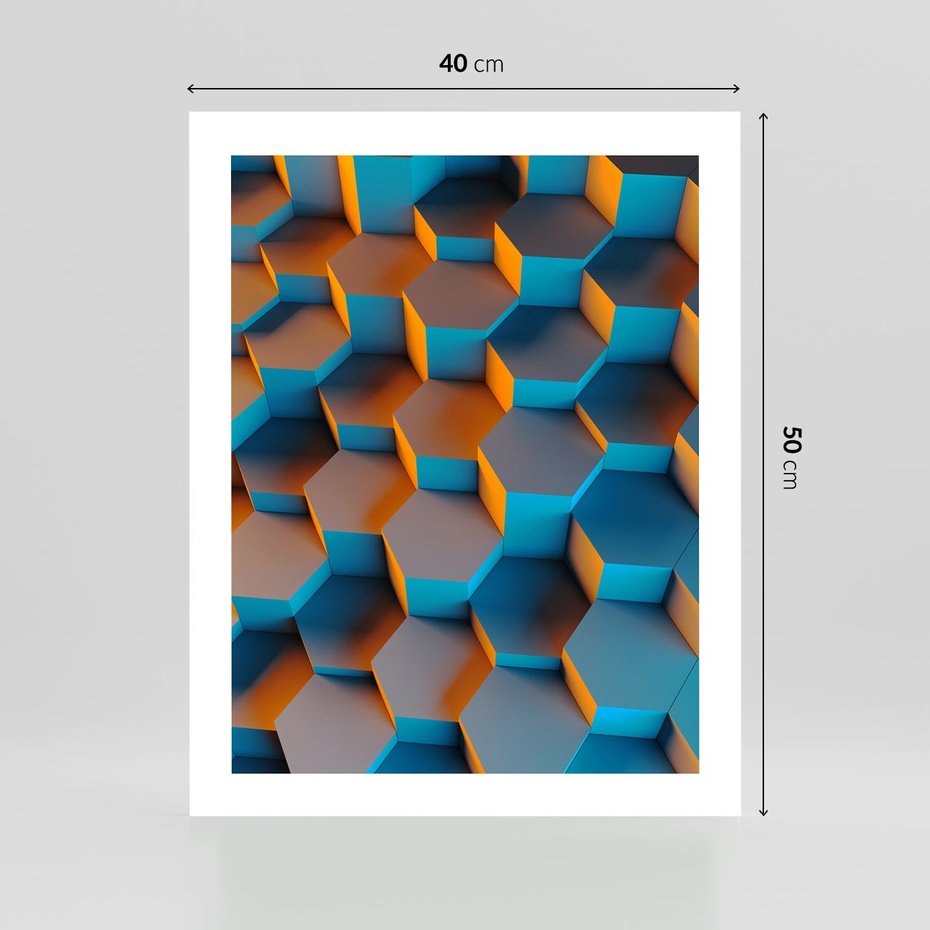 Plakat bez ramy 40x50 - Trójwymiarowa Gra - geometryczna, 3D