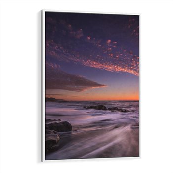 Obraz w ramie 80x120 - Spojrzenie w głąb duszy - zachód słońca, zmierzch - rama biała