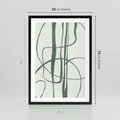 Plakat w ramie 50x70 - Zielony Spokój - zielona abstrakcja, spokojny plakat - rama czarna