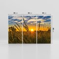 Obraz na płótnie 120x80 - "Zachód Słońca, Łąka - Magiczna Aura - zachód, słońca