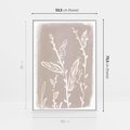 Obraz w ramie 50x70 - Roślinne Przeniknięcia - nowoczesny subtelny plakat, beżowy - rama biała