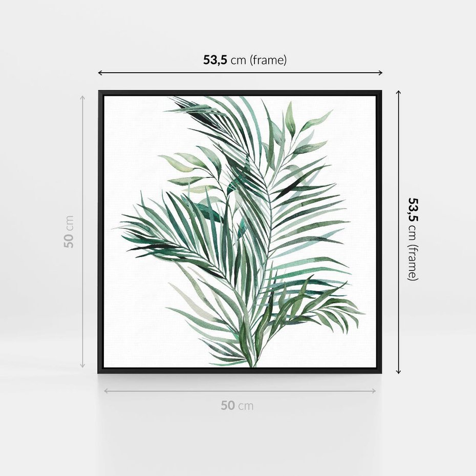 Obraz w ramie 50x50 - Blask Natury - złote, liście - rama czarna