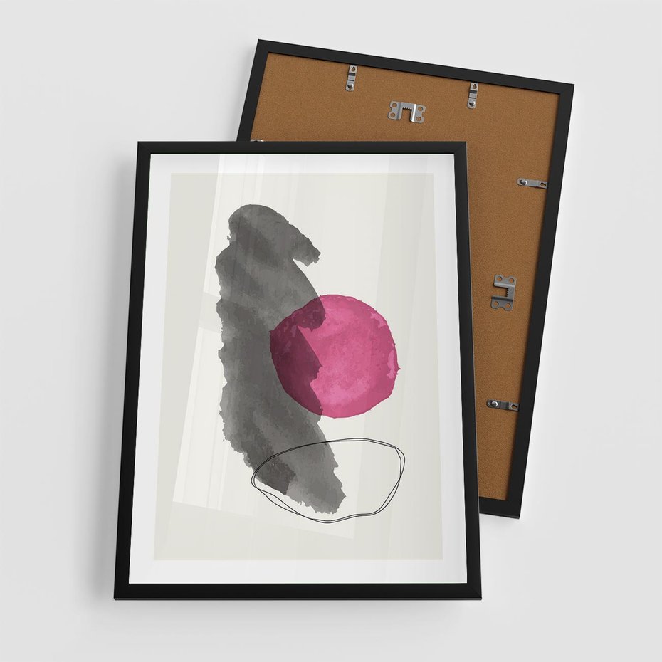 Plakat w ramie 50x70 - Bezczasowe Rytmy - abstrakcyjne nieregularne plamy, czarny - rama czarna