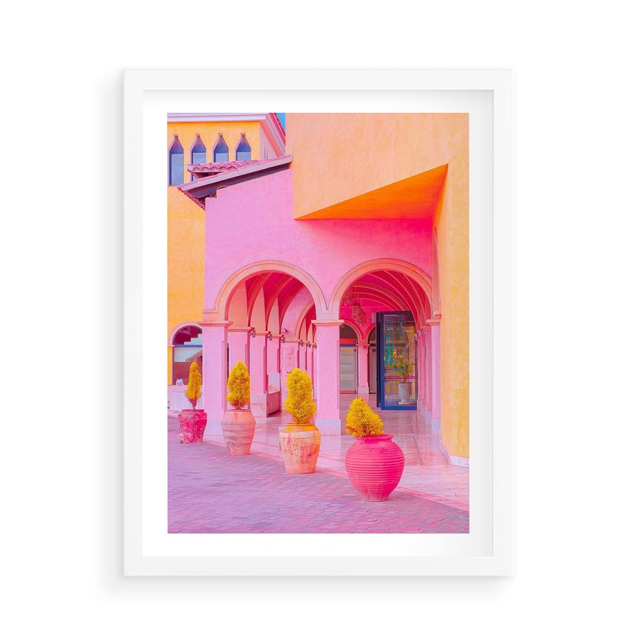 Plakat w ramie 50x70 - Marokańskie pastele - marokański, pastele - rama biała