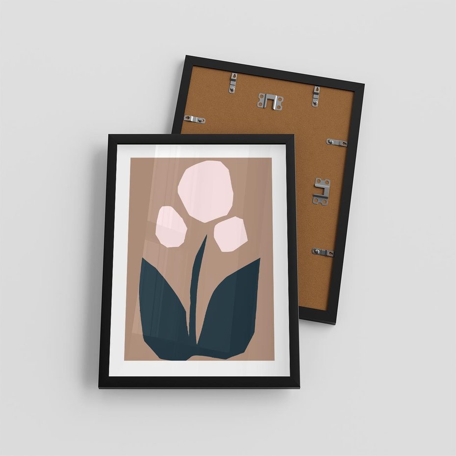 Plakat w ramie 30x40 - Refleksje Boho Przyrody - abstrakcyjny obraz, plakat - rama czarna