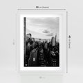 Plakat w ramie 30x40 - Wibracje Miejskiego Życia - miasto, wieżowce - rama biała