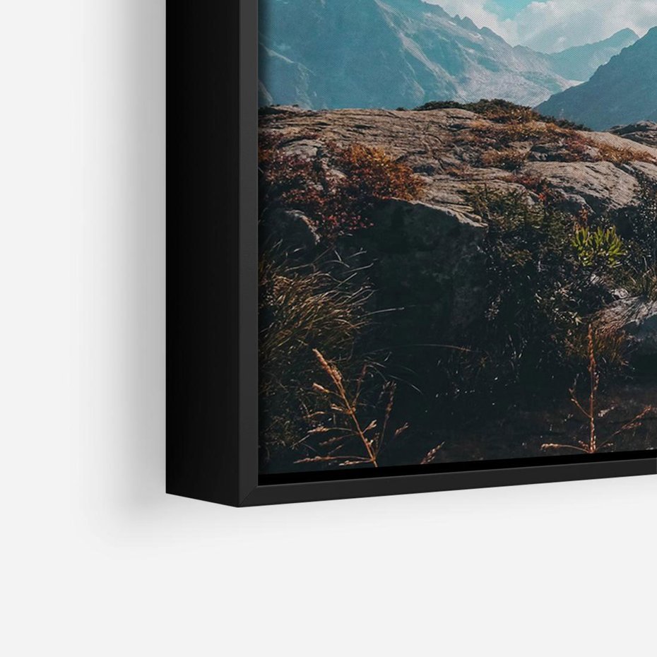Obraz w ramie 70x50 - Inspirujący Pejzaż - ścieżka, górska - rama czarna