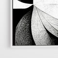 Obraz w ramie 70x100 - Harmonia świateł i cieni - abstrakcja czarno biała, geometria - rama biała