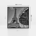 Obraz w ramie 50x50 - Zabawa w Paryżu - czarno białe zdjecie, wieża eiffla - rama czarna