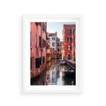 Plakat w ramie 30x40 - Przejażdżka gondolą przez Wenecję - Wenecja, kanały - rama biała