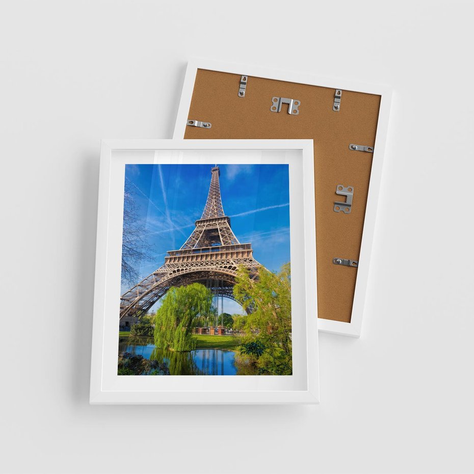 Plakat w ramie 40x50 - Wieża Eiffla w Paryżu - Eiffla, Paryż - rama biała