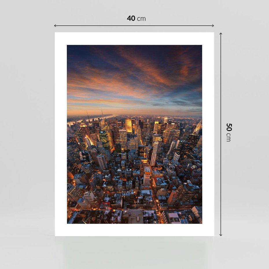Plakat bez ramy 40x50 - Miasto wieżowców w perspektywie - miasto, wieżowce