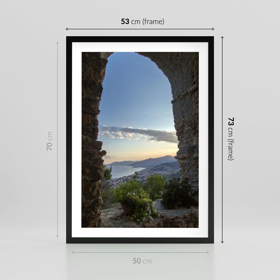 Plakat w ramie 50x70 - Pejzaż w perspektywie - pejzaż, perspektywa - rama czarna