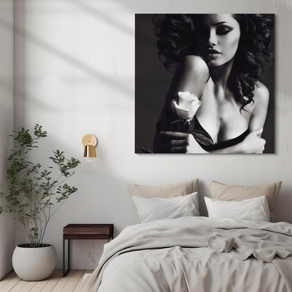 Obraz na płótnie 60x60 - Piękno kobiecego aktu uchwycone - kobieta, akt