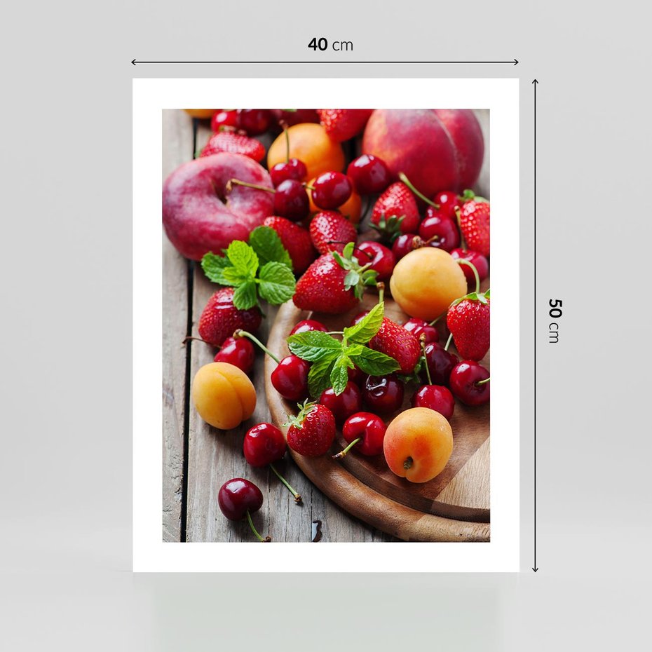 Plakat bez ramy 40x50 - Owoce w restauracji artystycznie - owoce, restauracja