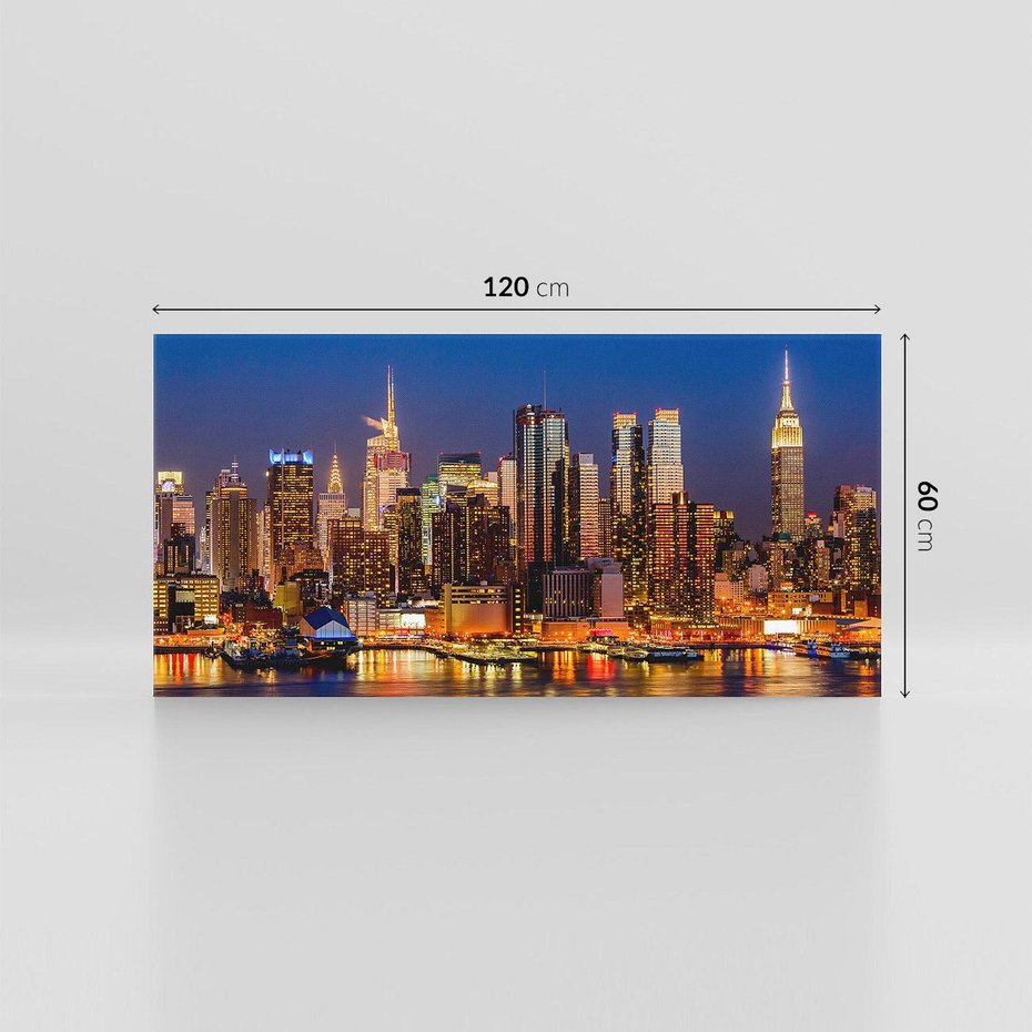 Obraz na płótnie 120x60 - Nocne Tętno Nowego Jorku - Nowy Jork, noc