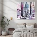 Obraz na płótnie 60x60 - Miasto ożywione pulsującym życiem - szkocja, miasto