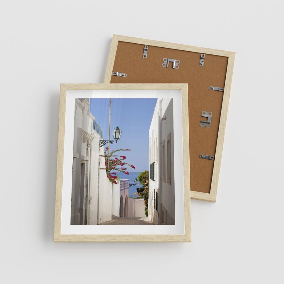 Plakat w ramie 40x50 - Podróże w Czasie: Perspektywiczna Uliczka - uliczka, perspektywa - rama drewno