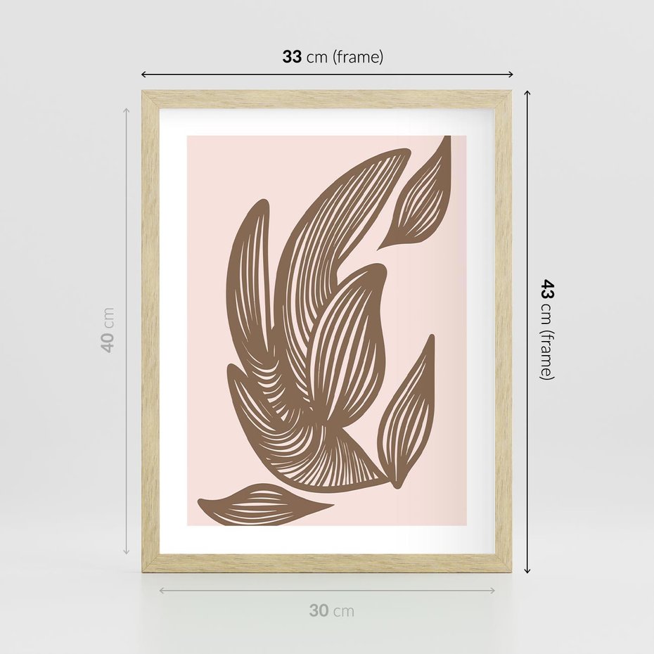 Plakat w ramie 30x40 - Nowoczesne Harmonie - skandynawski styl, plakat - rama drewno