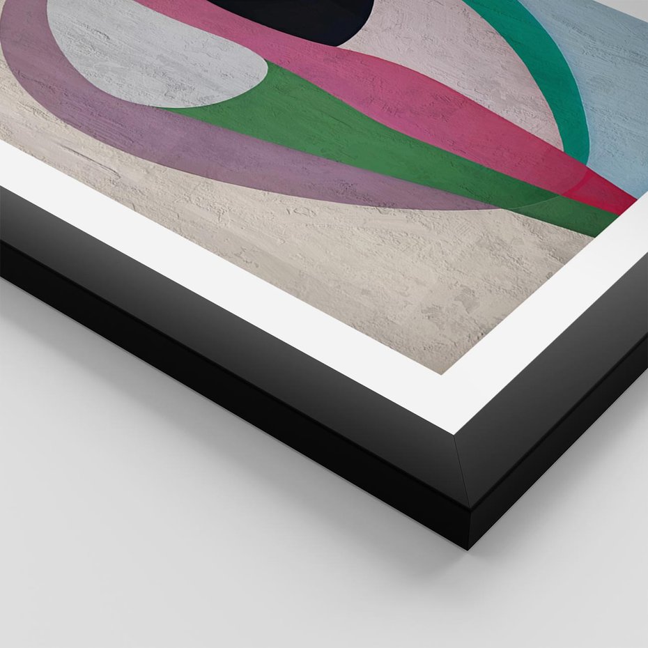 Plakat w ramie 30x40 - Wibracje Kolorów Marzeń - abstrakcyjne dziwne kształty, olejny obraz - rama czarna