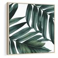 Obraz w ramie 80x80 - Ruchome liście czasu - liście palmy, tropikalne - rama drewno