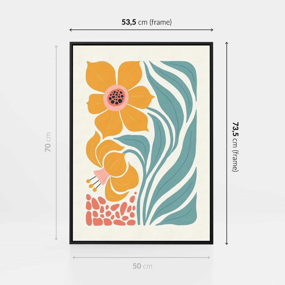 Obraz w ramie 50x70 - Pastelowa Piękność - nowoczesna sztuka, plakat - rama czarna