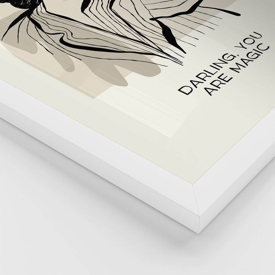 Zestaw obrazy w ramie 50x70 galeria - Kobiece, plakaty, boho - rama biała