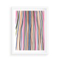 Plakat w ramie 50x70 - Energetyczne Nurtujące - kolorowe wzory, tęczowe żywe kolory - rama biała