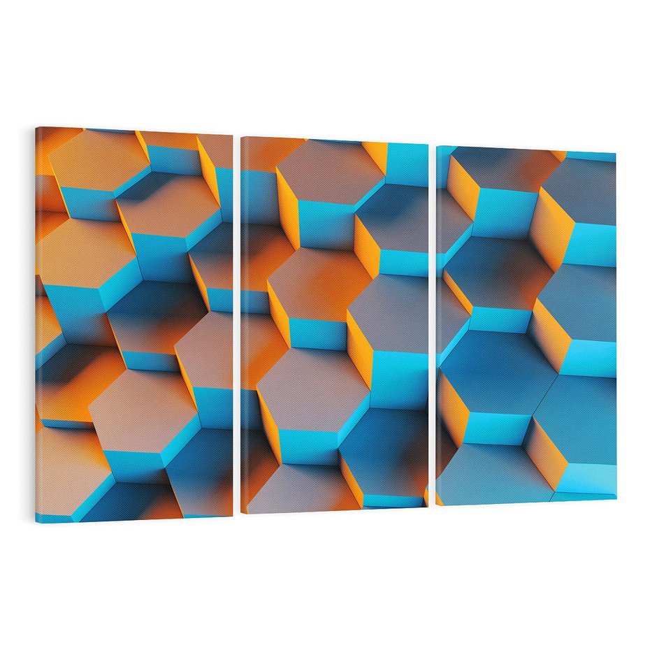 Obraz na płótnie 120x80 - Trójwymiarowa Gra - geometryczna, 3D