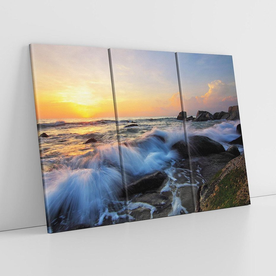 Obraz na płótnie 120x80 - Morze, skały i fale - morze, skały