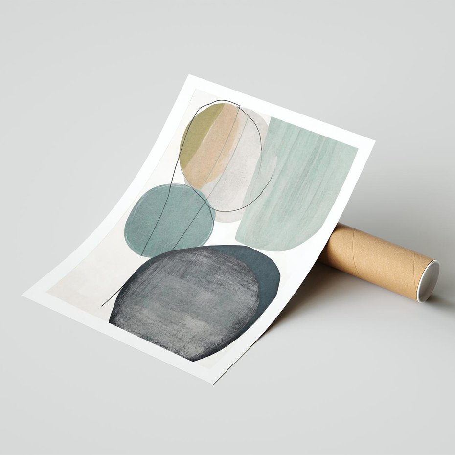 Plakat bez ramy 21x30 - Plama za Plamą - abstrakcyjny obraz olejny, plamy